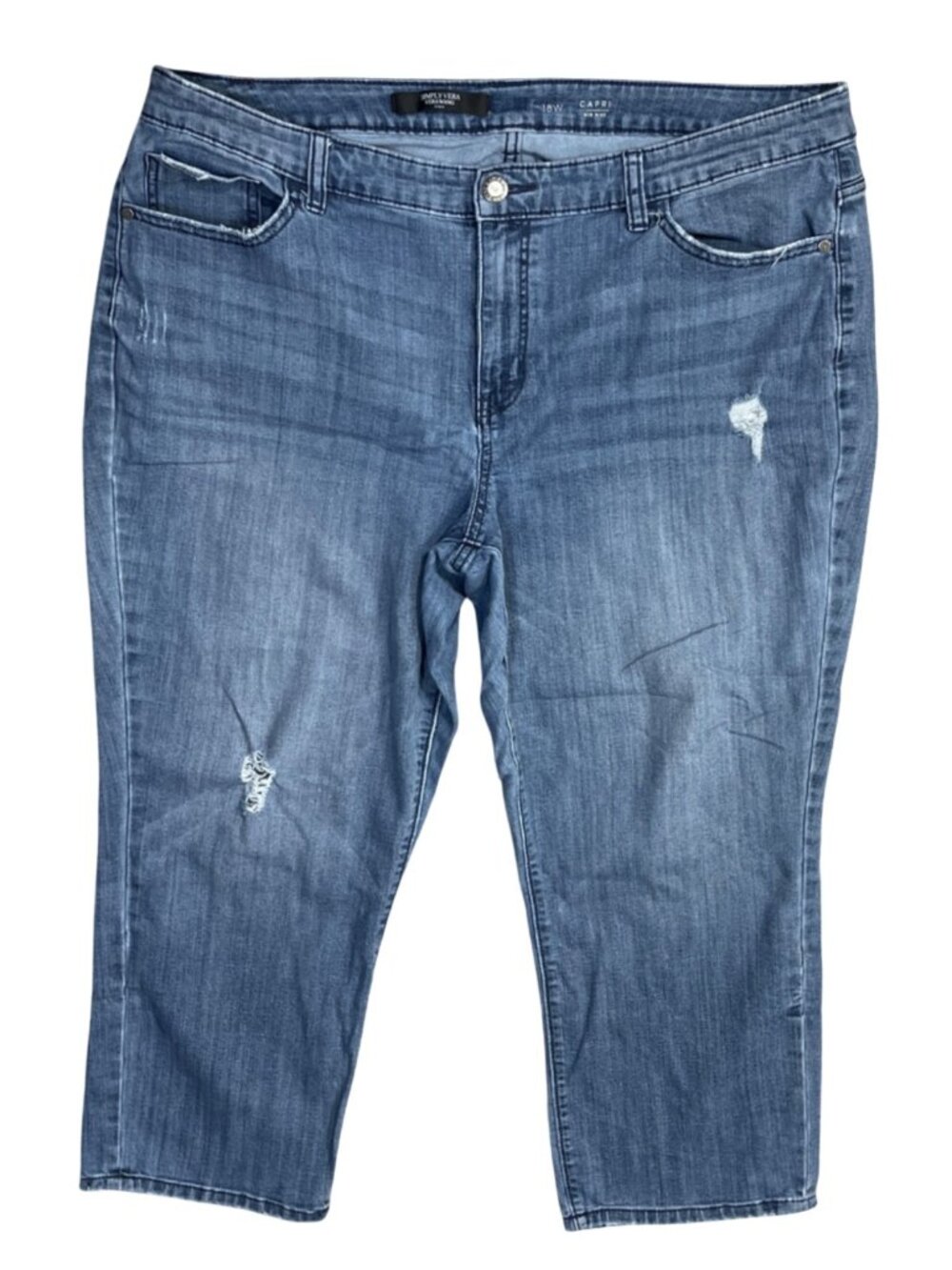 Simply Vera Jeans Light Wash Size 18W Capri Mid Rise Stretch